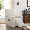  Ivory Ultra Soft Rhombus Stretch Fabric  Recliner Slipcover with Elastic Bottom Side Pocket