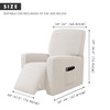  Ivory Ultra Soft Rhombus Stretch Fabric  Recliner Slipcover with Elastic Bottom Side Pocket