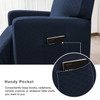 Dark Blue Ultra Soft Rhombus Stretch Fabric  Recliner Slipcover with Elastic Bottom Side Pocket