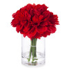  Silk Dahlia  Arrangement in Clear Glass Vase With Faux Water