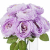 Purple Silk Peony Arrangement in Clear Glass Vase With Faux Water