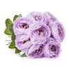 Purple Silk Peony Arrangement in Clear Glass Vase With Faux Water