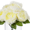 Cream Silk Peony Arrangement in Clear Glass Vase With Faux Water