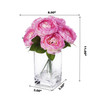 Pink Silk Peony Arrangement in Clear Glass Vase With Faux Water