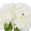 Cream Silk Peony Arrangement in Cube Glass Vase With Faux Water