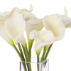 Cream Real Touch Calla Lily Flower Arrangement in Clear Glass Vase With Faux Water