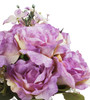 Purple Mixed Silk Rose Flower  Arrangement in  Glass Vase With Faux Water and River Stone