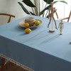 High Quality Blue Rectangle Cotton and Linen Tablecloth 