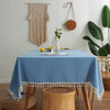 High Quality Blue Rectangle Cotton and Linen Tablecloth 