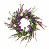 18" Mixed Tulip Artificial Flower Wreath