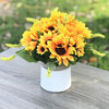 Mixed Silk Sunflower Arrangement in White Ceramic Vase
