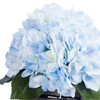 Azure Silk Hydrangea Flower Arrangement in Wood Planter