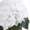 White Silk Hydrangea Flower Arrangement in Wood Planter