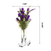 Purle Mixed Silk Tulip Flower in Clear Glass Vase With Faux Water