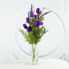 Purle Mixed Silk Tulip Flower in Clear Glass Vase With Faux Water