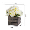 Cream Mixed Rose Flower Arrangement in Wood Planter