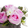 Pink Mixed Rose Flower Arrangement in Wood Planter