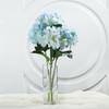 Light Blue Natural Touch Hydrangea Flower in Clear Glass Vase With Faux Water