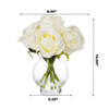 Silk Rose Flower Arrangement in Clear Glass Vase With Faux Water