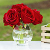 Silk Rose Flower Arrangement in Clear Glass Vase With Faux Water