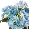 Mixed Blue Silk Rose Flower Arrangement in Clear Glass Vase With Faux Water
