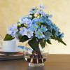 Mixed Blue Silk Rose Flower Arrangement in Clear Glass Vase With Faux Water