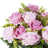  18 Heads Pink Silk Rose Flower in Clear Glass Vase With Faux Water