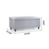 Ava 42 Inches Large Modern Linen Fabric Rectangle Storage Ottoman(Light Grey) 
