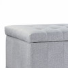 Ava 42 Inches Large Modern Linen Fabric Rectangle Storage Ottoman(Light Grey) 