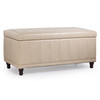 Aqua 42 Inches Large Modern Elegant Leather Rectangle Storage Ottoman(Beige)