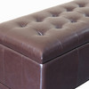 Aqua 42 Inches Large Modern Elegant Leather Rectangle Storage Ottoman(Chocolate)
