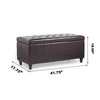 Aqua 42 Inches Large Modern Elegant Leather Rectangle Storage Ottoman(Chocolate)