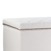 Cenna 42 Inches Modern Linen Fabric Rectangle Storage Ottoman(Beige)