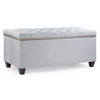 Cenna 42 Inches Modern Linen Fabric Rectangle Storage Ottoman(Light Grey)