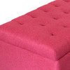 Bliss 42 Inches Simple Modern Linen Fabric Rectangle Storage Ottoman(Wine Red) 
