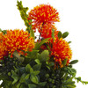 Artificial Greenery Grass Arrangement  in Glass Vase With Faux Water and River Rock(Orange  Green)