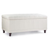 Ava 42 Inches Large Modern Linen Fabric Rectangle Storage Ottoman(Beige)