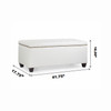 Caro 42 Inches Large Modern Elegant Leather Rectangle Storage Ottoman(Ivory White) 