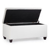 Caro 42 Inches Large Modern Elegant Leather Rectangle Storage Ottoman(Ivory White) 