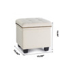 Tala 15 Inches Modern Linen Fabric Square Storage Ottoman(Beige)