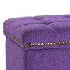Tala 15 Inches Modern Linen Fabric Square Storage Ottoman(Purple)