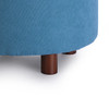 Edi 18 Inches Modern Velvet Fabric Round Storage Ottoman(Teal)