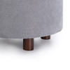 Edi 18 Inches Modern Velvet Fabric Round Storage Ottoman(Light Grey)