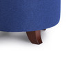 Ivy 18 Inches Modern Linen Fabric Round Storage Ottoman(Blue)