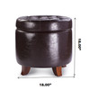 Zola 18 Inches Modern Elegant Leather Round Storage Ottoman(Chocolate))