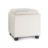 Victoria 18 Inches Modern Linen Fabric Square Storage Ottoman(Beige)