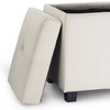 Victoria 18 Inches Modern Linen Fabric Square Storage Ottoman(Beige)