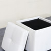 Victoria 18 Inches Modern Linen Fabric Square Storage Ottoman(Beige)
