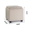 Victoria 18 Inches Modern Linen Fabric Square Storage Ottoman(Brown)