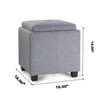 Victoria 18 Inches Modern Linen Fabric Square Storage Ottoman(Grey)